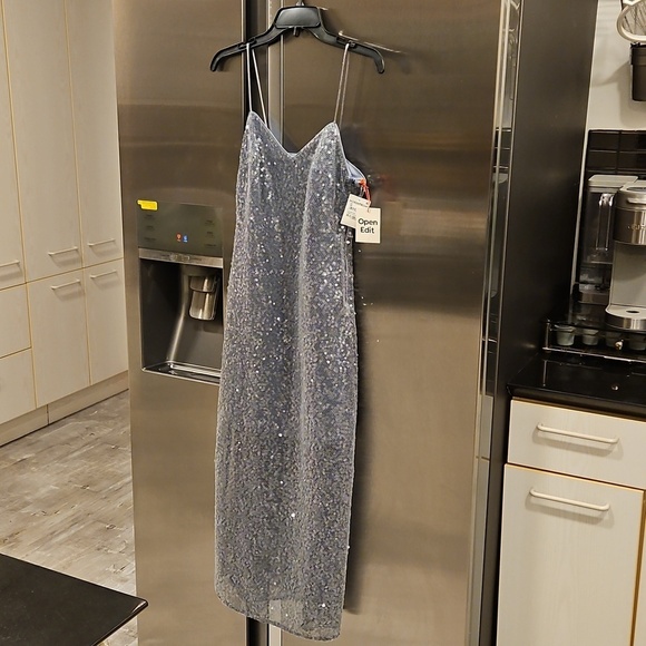 💕OPEN EDIT💕 Sequin Sleeveless Slipdress ~ Metallic Grey Folkstone XS NWT - Picture 9 of 16